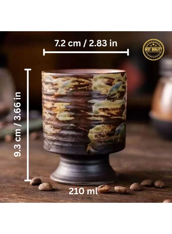 Clink Vintage Style Coffee Cup Creative Japanese Style High-foot Tea Cup Office Home Mug - Image 2